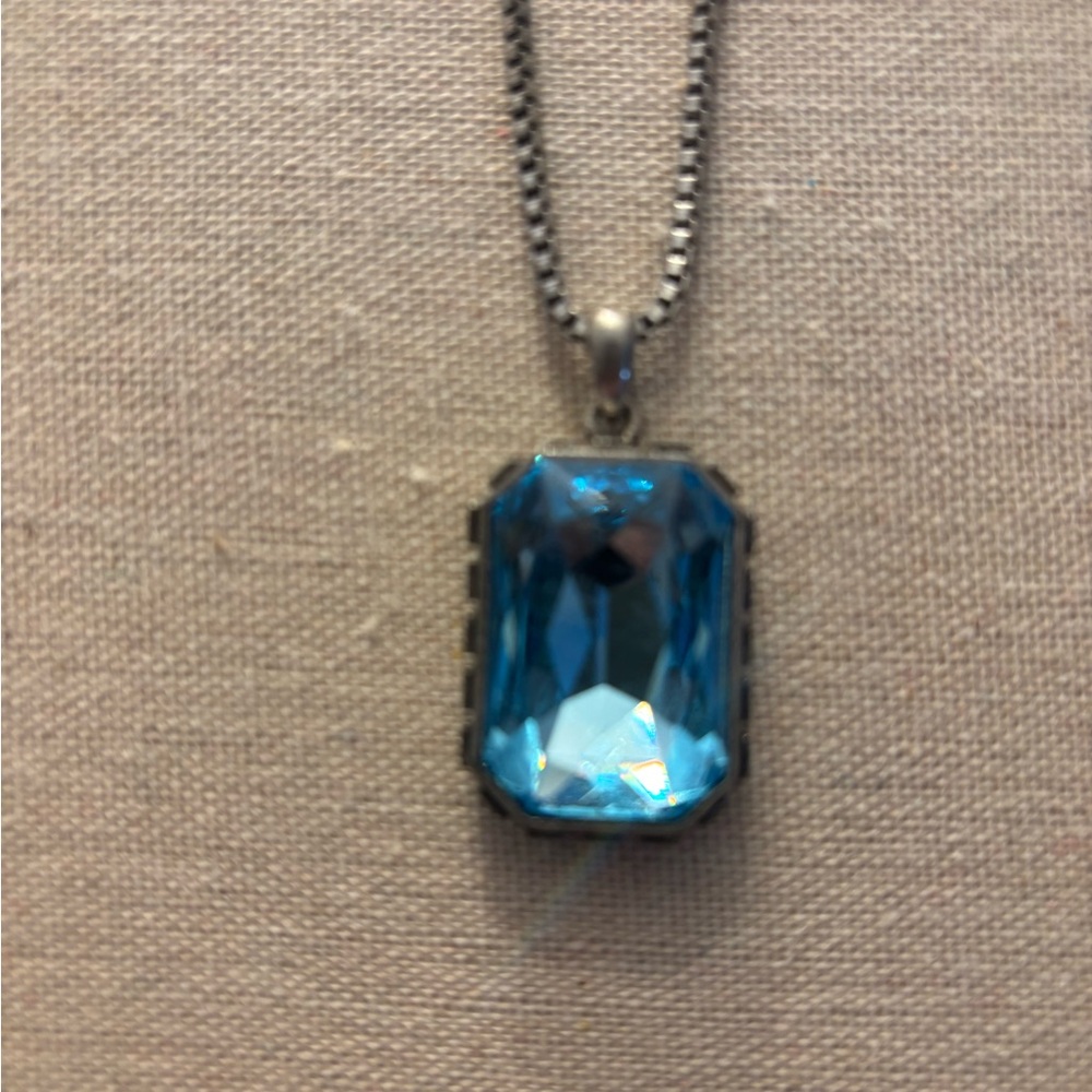 Elegant Blue Pendant Necklace by Touchstone Swarovski